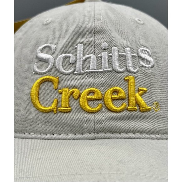 Mens Womens SCHITTS CREEK Strapback Baseball Cap Embroidered Hat Khaki Bone NWT - Picture 3 of 4